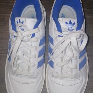 Adidas Platform White and Blue Sneakers